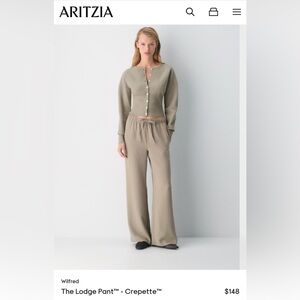 Aritzia Nomad Taupe Wilfred Lodge Wide-Leg Pants